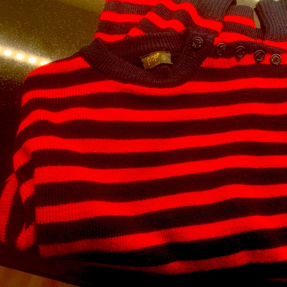 pop Other - British brand, “Pop” Men’s red/blue crew neck sweater. It’s new/made of wool.